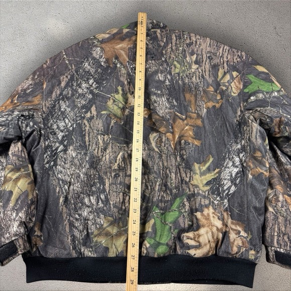 Cabelas Jacket Sz L Green Mossy Oak Break Up Camo Fleece Lined Hunting Outdoor - Picture 4 of 5